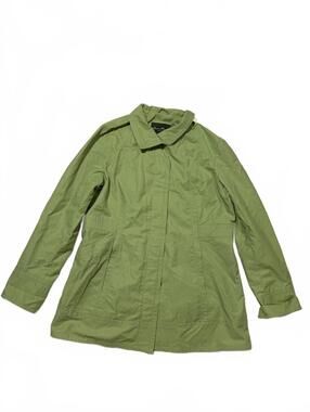 2000s Eddie Bauer Green Peacoat With Hidden Button Closure Size L